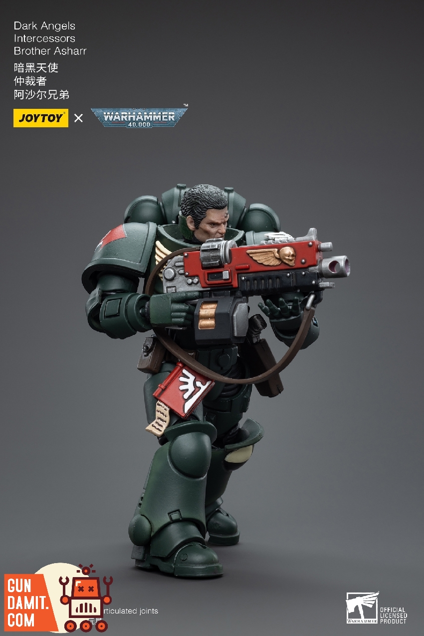 1/18 Dark Angels Intercessor Asharr side angle combat pose 1/18 Dark Angels Intercessor Asharr side angle combat pose