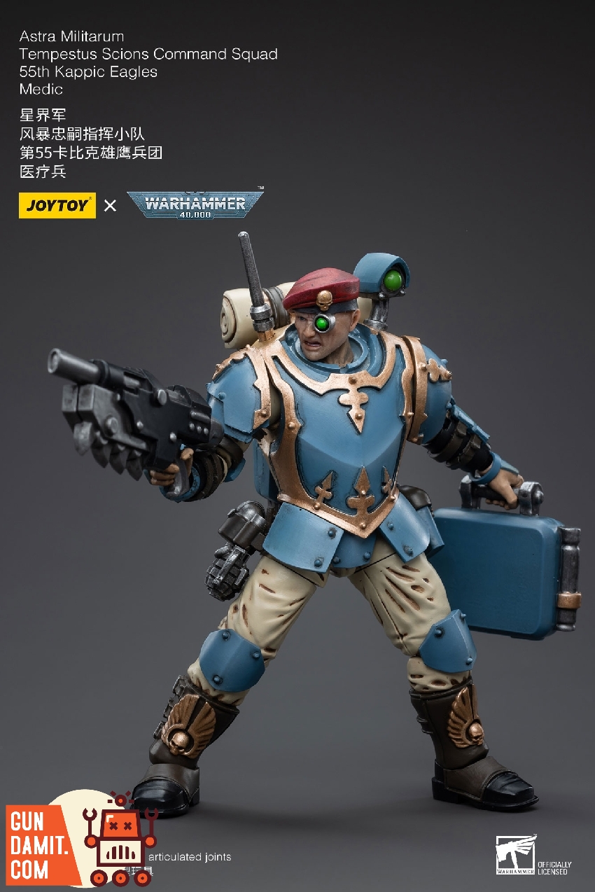 55th Kappic Eagles Medic figure holding medical supply kit and lasgun 55th Kappic Eagles Medic figure holding medical supply kit and lasgun
