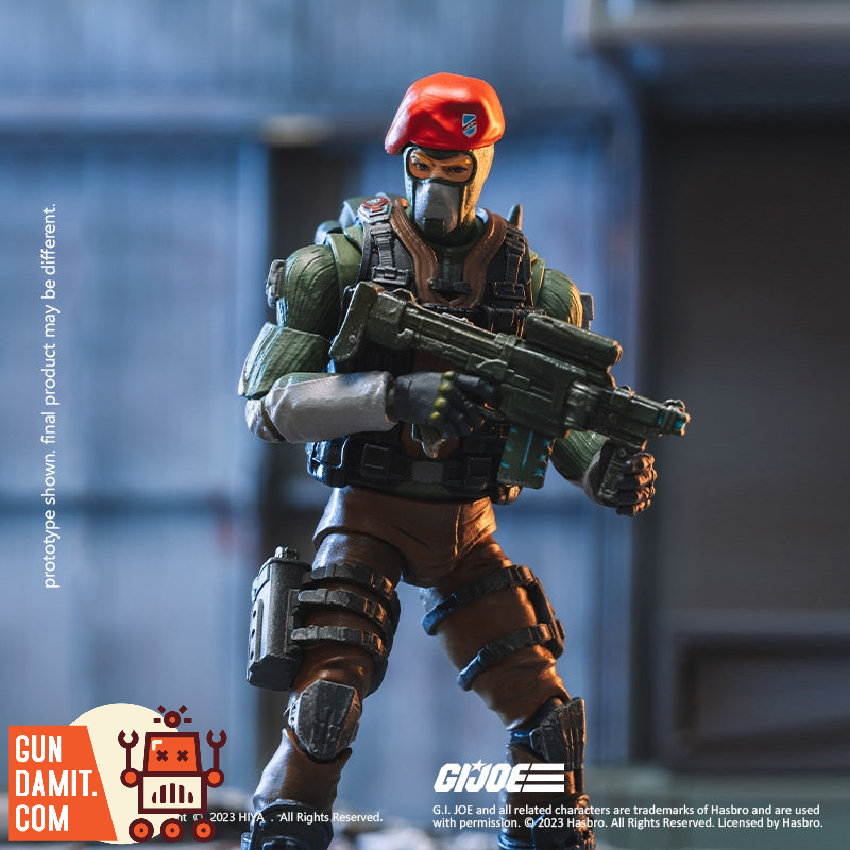 Beach Head in dynamic running pose with rifle at the ready in warehouse environment Beach Head in dynamic running pose with rifle at the ready in warehouse environment