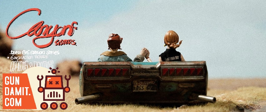 Damtoys Coaldog Canyon Sisters Set A two figures sitting on truck in desert scene Damtoys Coaldog Canyon Sisters Set A two figures sitting on truck in desert scene