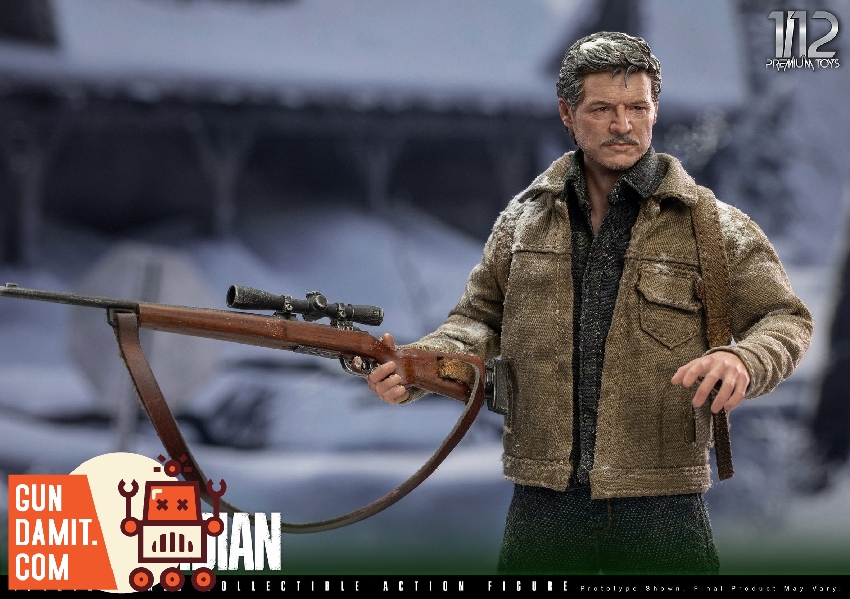 The Guardian close-up examining revolver with weathered face and rugged post-apocalyptic outfit The Guardian close-up examining revolver with weathered face and rugged post-apocalyptic outfit