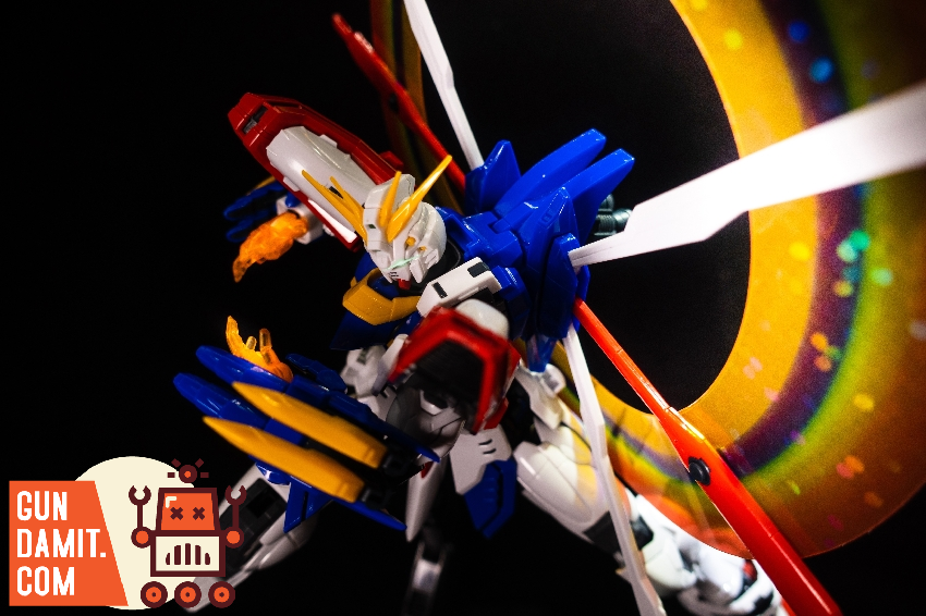 GF13-017NJII God Gundam HIRM rear view with wing binders deployed GF13-017NJII God Gundam HIRM rear view with wing binders deployed