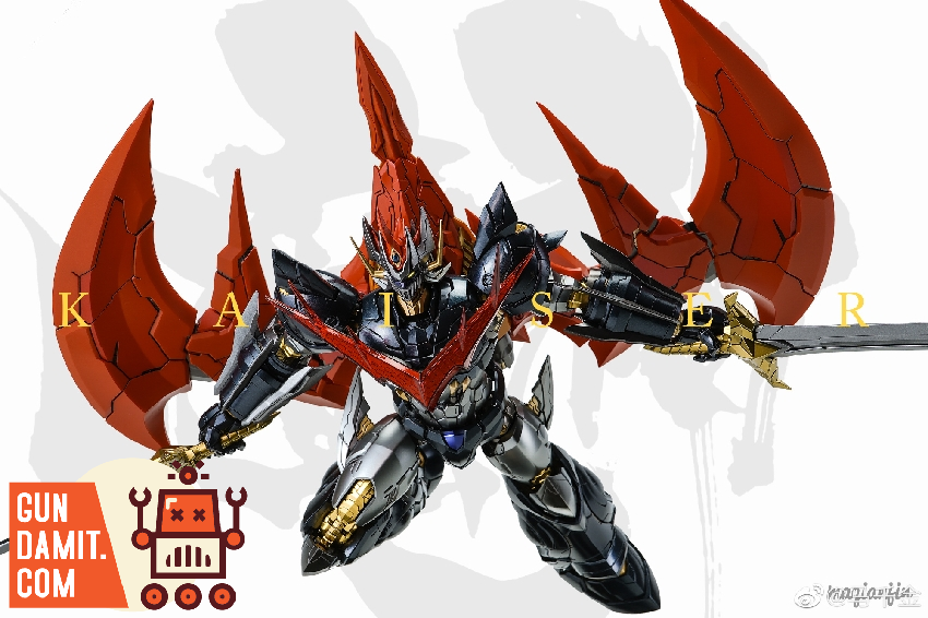 CCS Toys Great Mazinkaiser standing pose showing full body with red wing details and sword CCS Toys Great Mazinkaiser standing pose showing full body with red wing details and sword