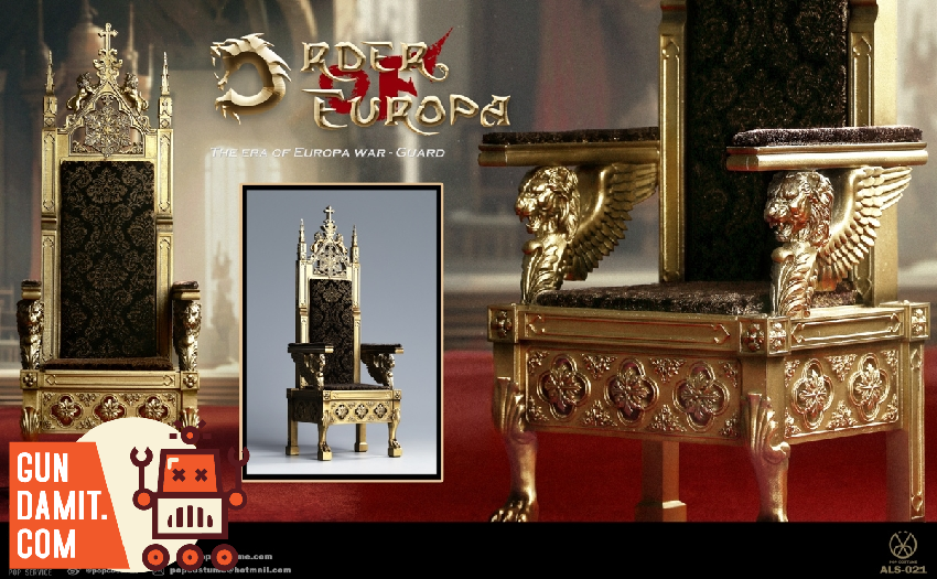 POP COSTUME ALS-021 Throne accessory overview with packaging and parts POP COSTUME ALS-021 Throne accessory overview with packaging and parts