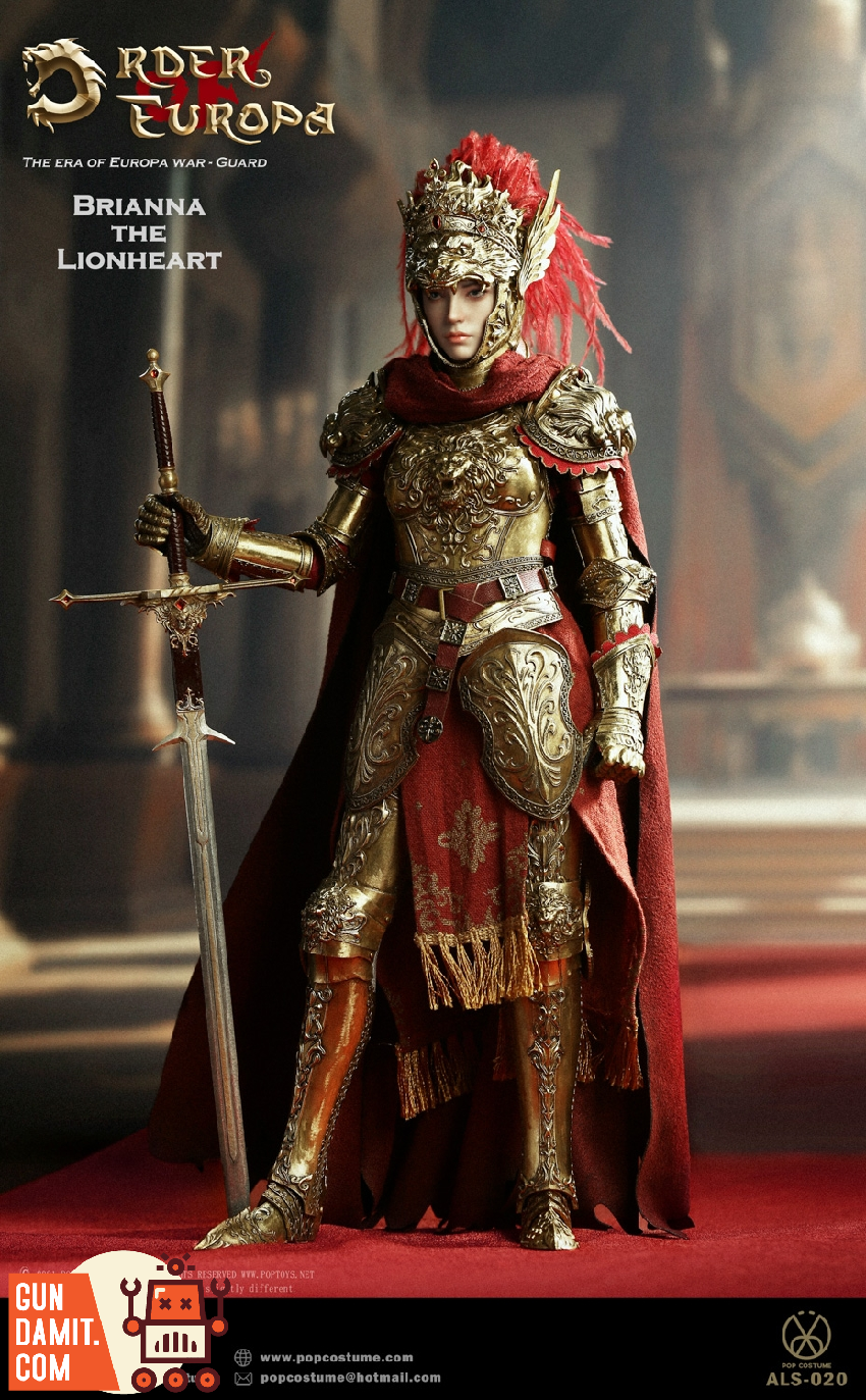 ALS-020 Lionheart Brianna upper body detail of elaborate golden plate armor ALS-020 Lionheart Brianna upper body detail of elaborate golden plate armor