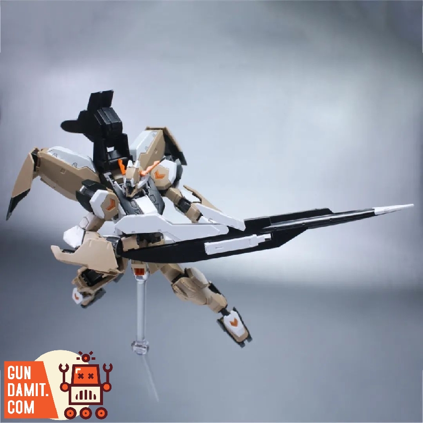 IBO Gundam in aerial combat pose with extended wing binders and blade weapon IBO Gundam in aerial combat pose with extended wing binders and blade weapon
