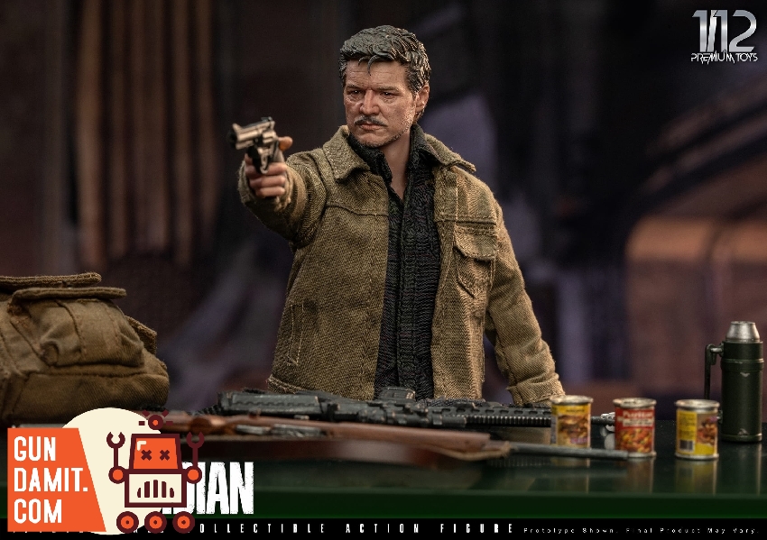 The Guardian full body standing in worn jacket with backpack and holstered weapons The Guardian full body standing in worn jacket with backpack and holstered weapons