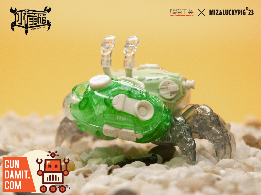 Mint green Fiddler Crab model posed on sandy beach terrain showing realistic scale Mint green Fiddler Crab model posed on sandy beach terrain showing realistic scale