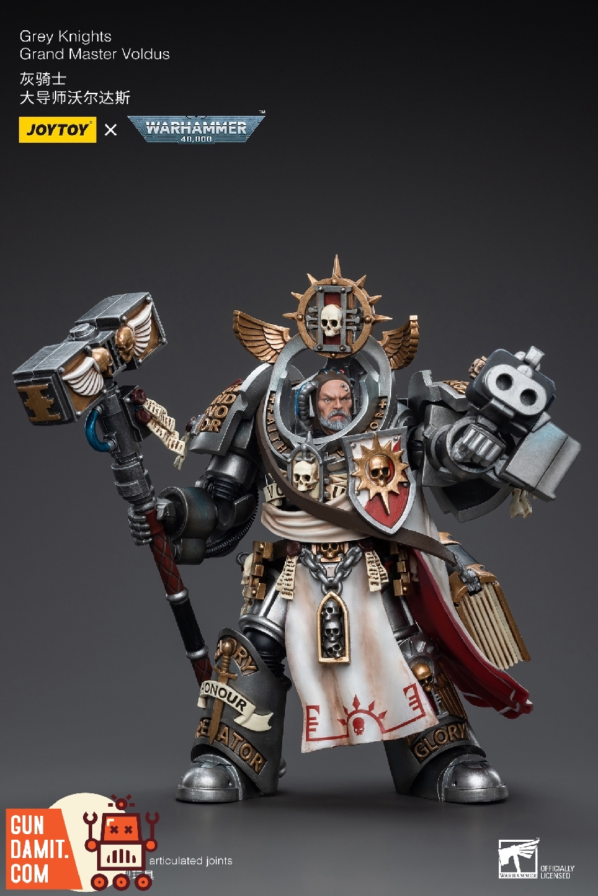 JoyToy 1/18 Grey Knights Grand Master Voldus in silver Terminator armor with Daemon Hammer and storm bolter JoyToy 1/18 Grey Knights Grand Master Voldus in silver Terminator armor with Daemon Hammer and storm bolter