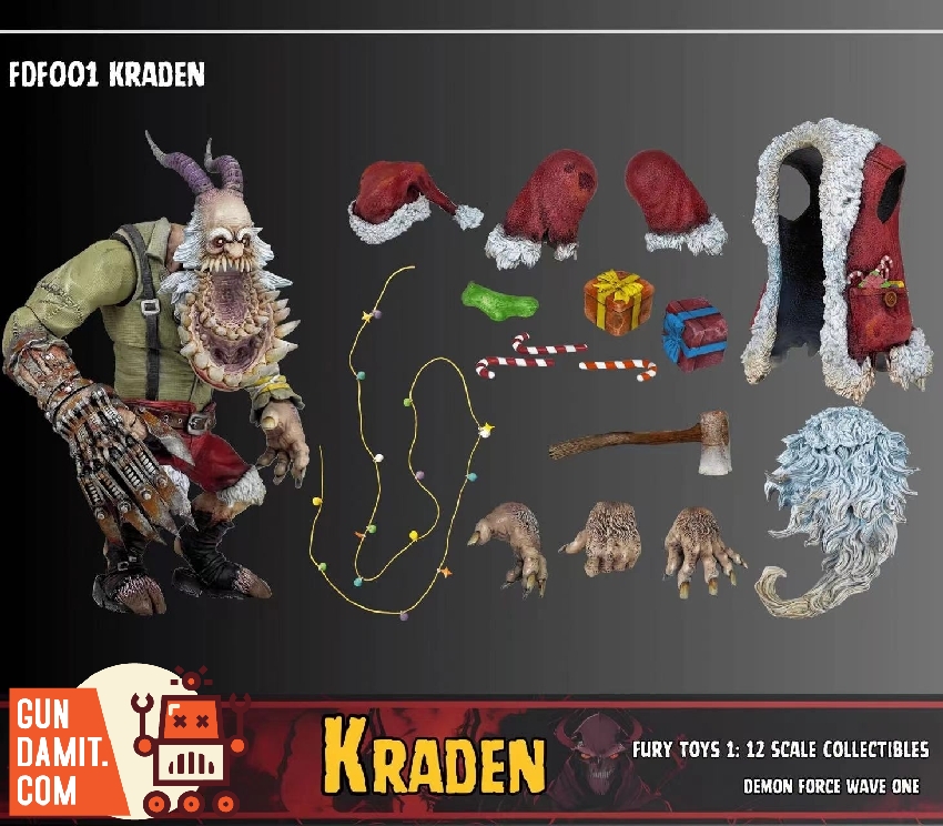 Fury Toys Demon Force Kraden Santa outfit detail Fury Toys Demon Force Kraden Santa outfit detail