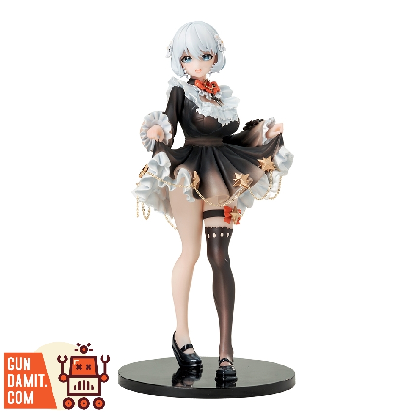 Animester 1/7 Whale Girl Sister Normal Version in black ruffled dress front view Animester 1/7 Whale Girl Sister Normal Version in black ruffled dress front view