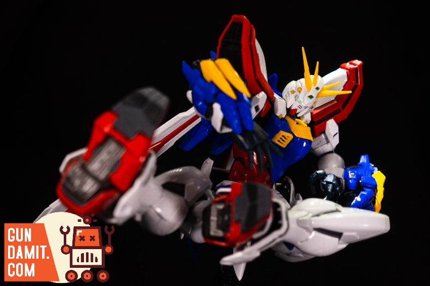 God Gundam HIRM action pose with Erupting Burning Finger attack God Gundam HIRM action pose with Erupting Burning Finger attack