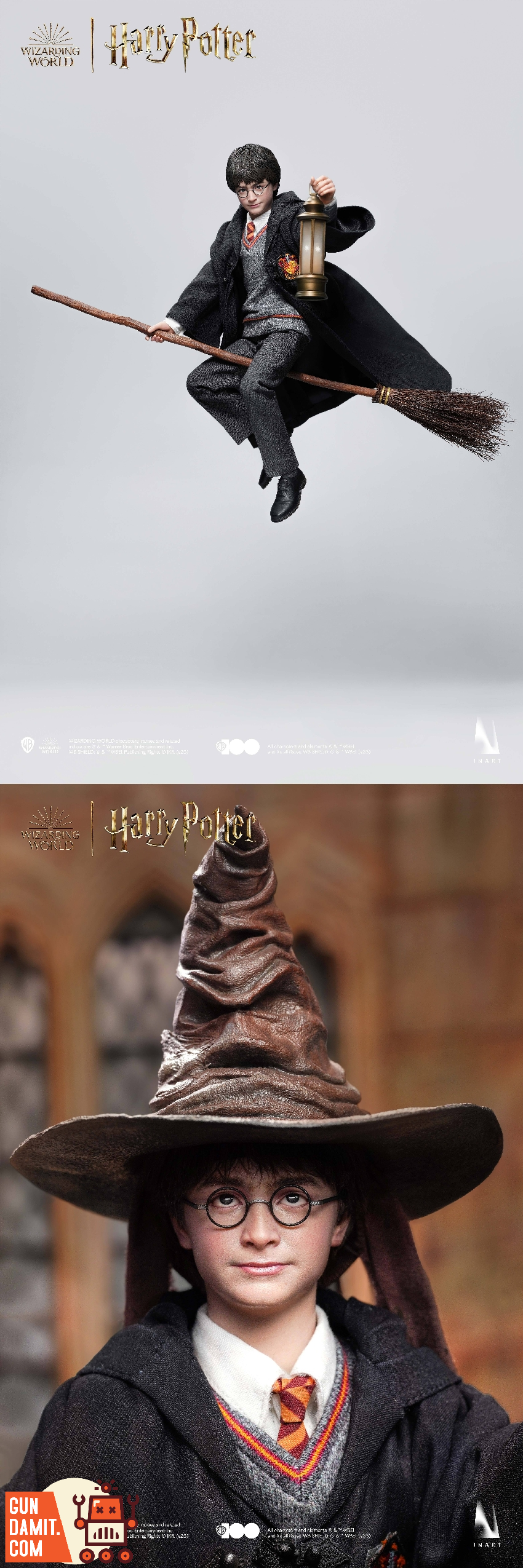 INART 1/6 Harry Potter accessories layout with wand and owl INART 1/6 Harry Potter accessories layout with wand and owl