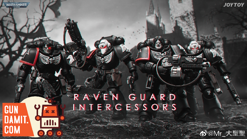 JoyToy Raven Guard Intercessors squad formation with Brother Colvane JoyToy Raven Guard Intercessors squad formation with Brother Colvane