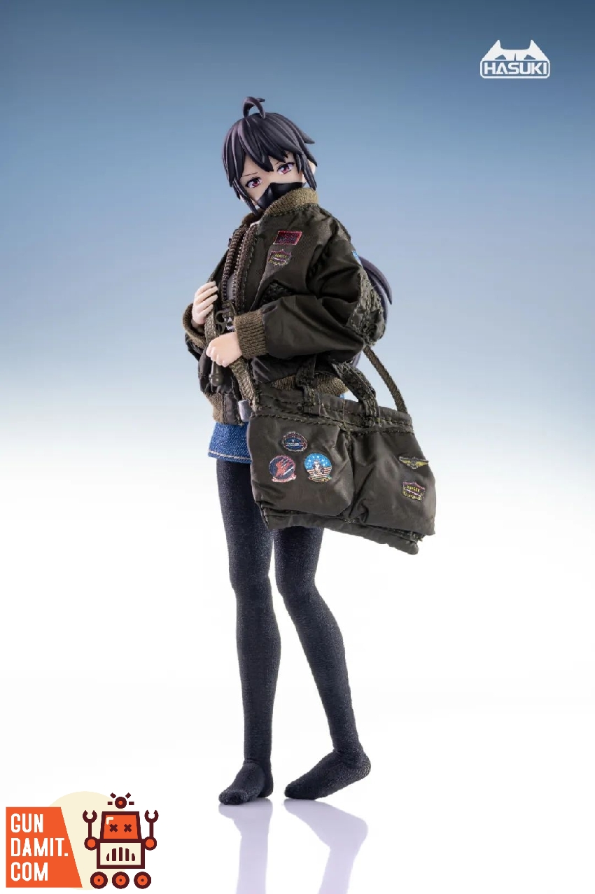 HASUKI CS007 miniature flight jacket detail showing patches HASUKI CS007 miniature flight jacket detail showing patches