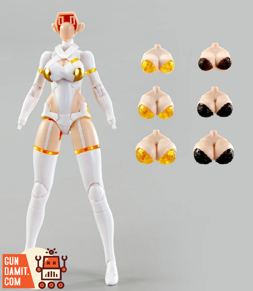 D House 1/12 plain figure white skin version assembled showing female body with interchangeable bust parts D House 1/12 plain figure white skin version assembled showing female body with interchangeable bust parts