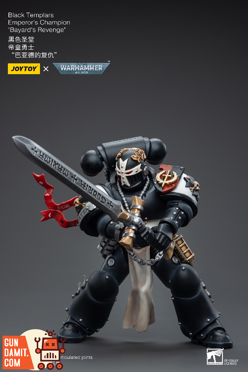 JoyToy Emperor's Champion Bayard's Revenge promotional portrait with power sword raised JoyToy Emperor's Champion Bayard's Revenge promotional portrait with power sword raised