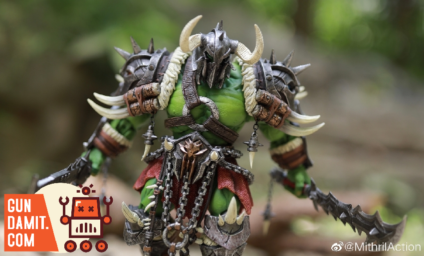 Grey Knight WoW orc warrior rear view showing armor and weapon Grey Knight WoW orc warrior rear view showing armor and weapon