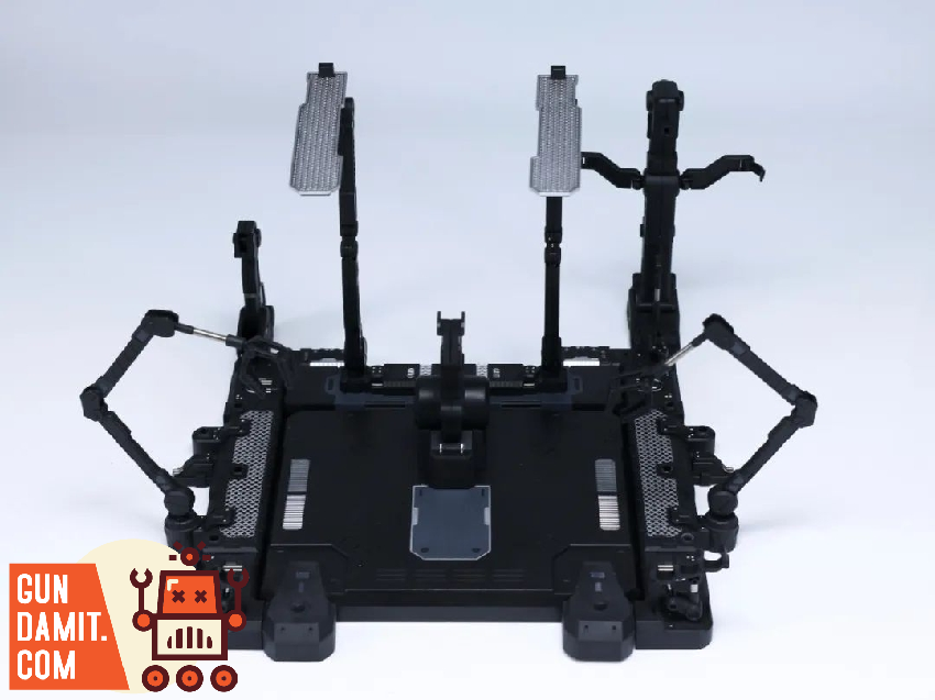 Effects Wings Missonpack Hanger front view with adjustable arms and weapon rack supports Effects Wings Missonpack Hanger front view with adjustable arms and weapon rack supports