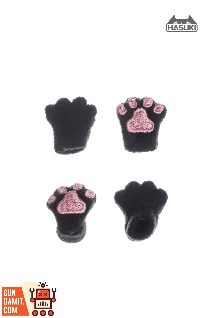 HASUKI 1/12 CS011 figure clothing cat paw gloves and shoes set black version on display figure HASUKI 1/12 CS011 figure clothing cat paw gloves and shoes set black version on display figure