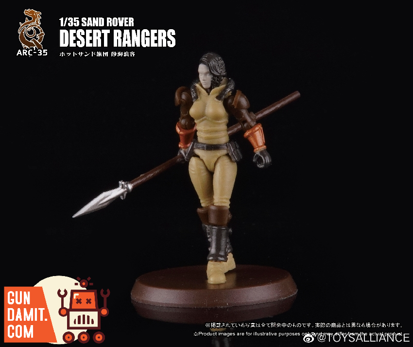 Toys Alliance 1/35 ARC-35 Sand Rover Desert Rangers set of 3 figures front promotional view Toys Alliance 1/35 ARC-35 Sand Rover Desert Rangers set of 3 figures front promotional view