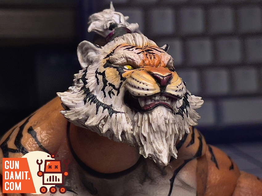 Maestro Union tiger warrior figure close-up showing detailed fur texture Maestro Union tiger warrior figure close-up showing detailed fur texture