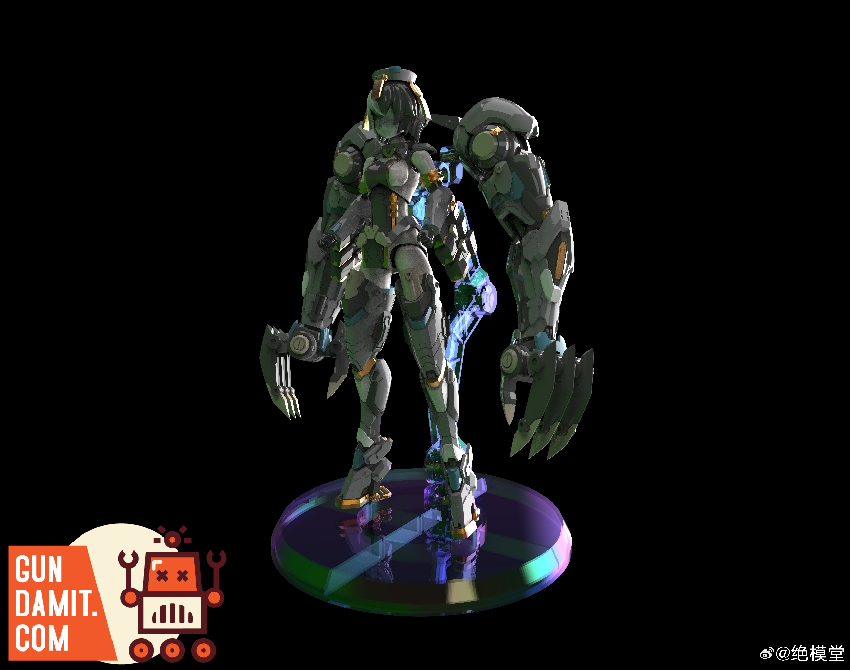 Never Model Perpetual Motion Girl Zero front view 3D render with claws Never Model Perpetual Motion Girl Zero front view 3D render with claws