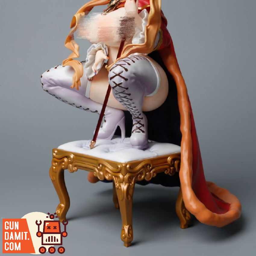 Man Xiang 1/6 Margarita figure rear view displaying detailed corset lacing and long orange hair Man Xiang 1/6 Margarita figure rear view displaying detailed corset lacing and long orange hair