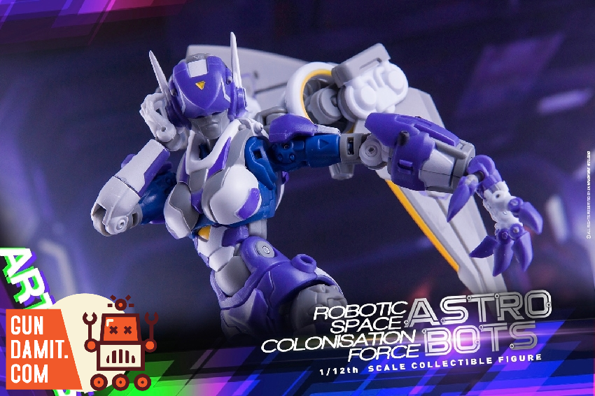 Toy Notch Astrobots Artimis full body standing pose with lance weapon Toy Notch Astrobots Artimis full body standing pose with lance weapon