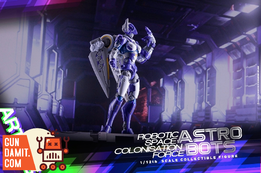 Astrobots Artimis 1/12 scale robot figure action stance Astrobots Artimis 1/12 scale robot figure action stance