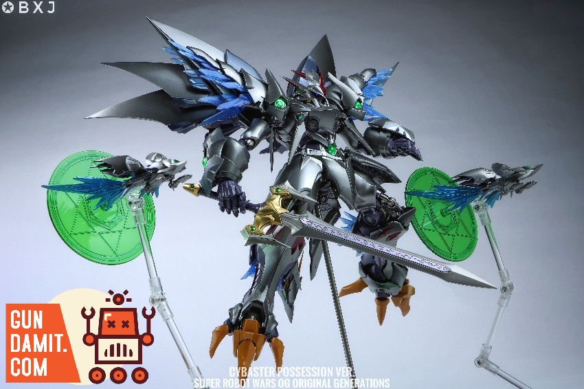 CCS Toys Cybuster Spirit Possession flying pose with blue wings CCS Toys Cybuster Spirit Possession flying pose with blue wings
