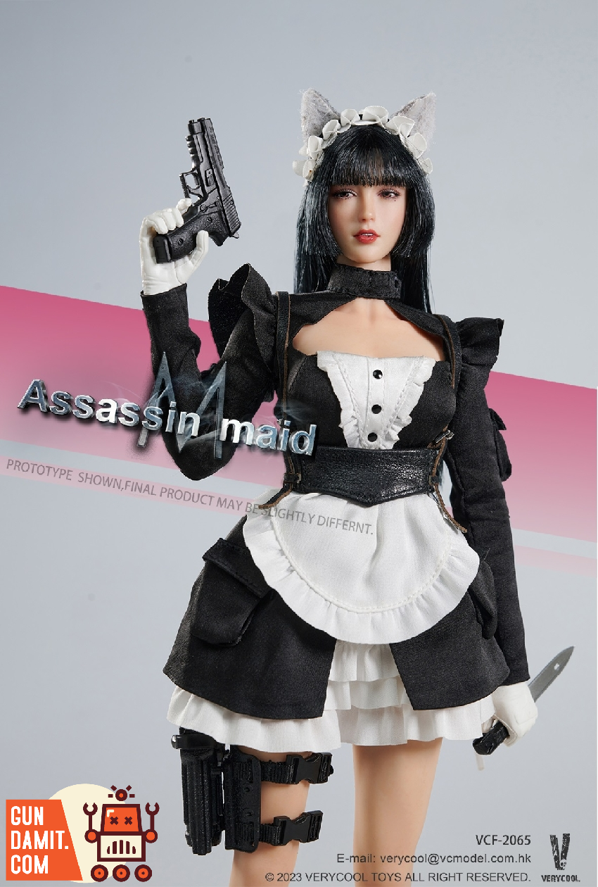 VERYCOOL Assassin Maid Michelle figure alternate angle showing detailed maid outfit with cat ear headband and weapons VERYCOOL Assassin Maid Michelle figure alternate angle showing detailed maid outfit with cat ear headband and weapons