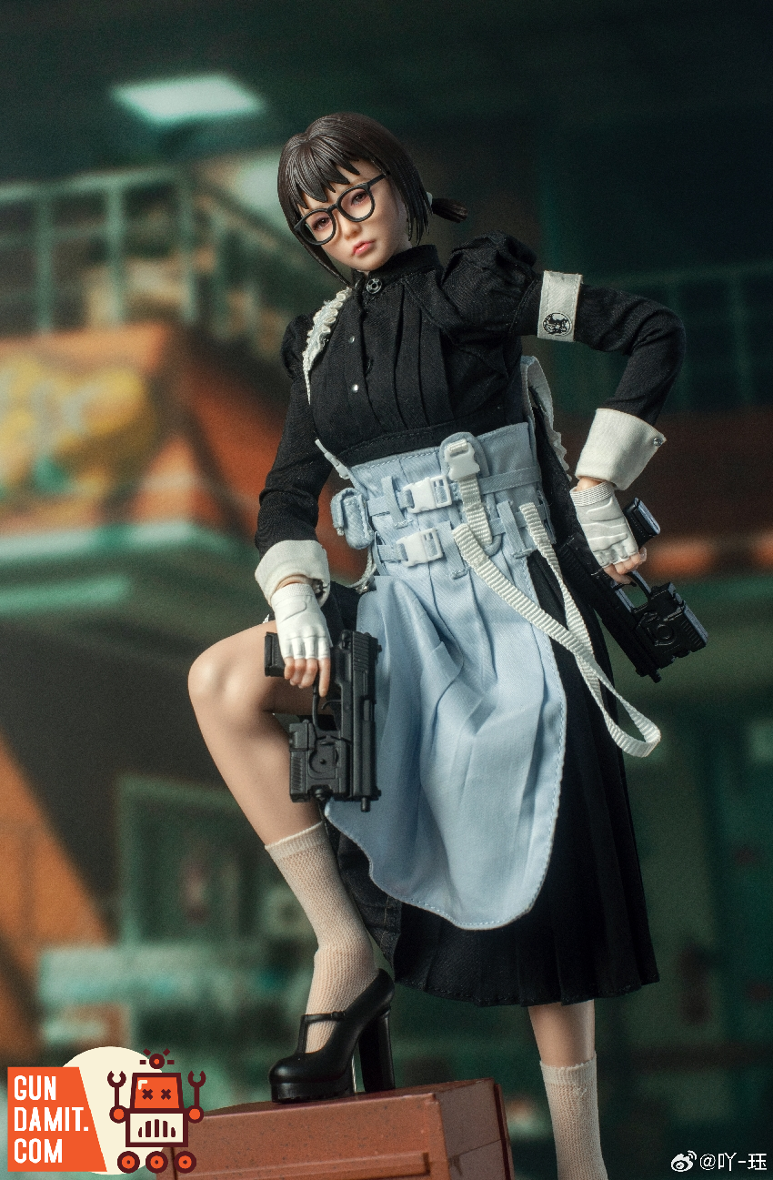 Cerberus Maid Rus rear view with tactical equipment and maid skirt Cerberus Maid Rus rear view with tactical equipment and maid skirt