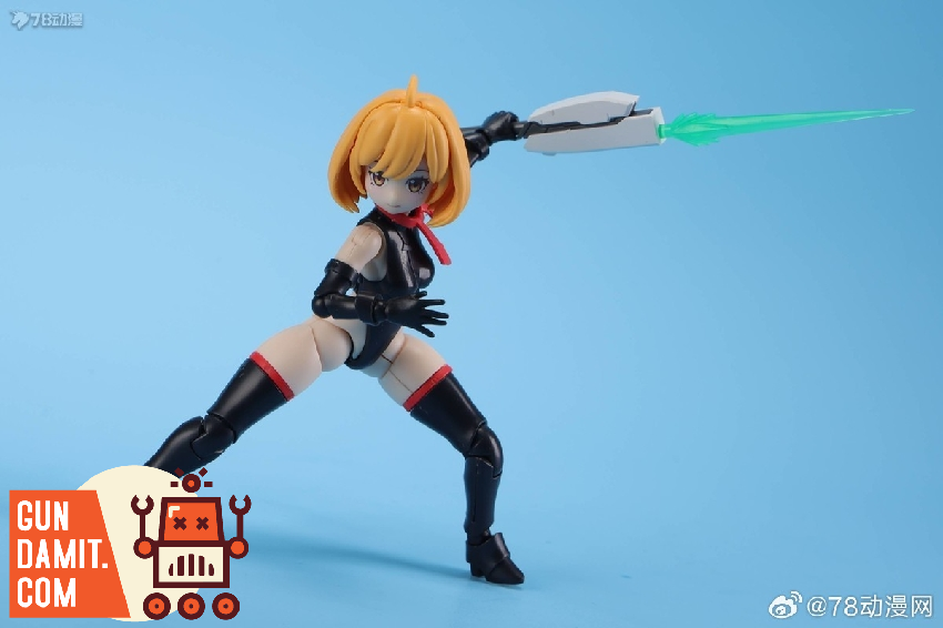 Big Firebird Kelly Janet 1/12 mecha girl figure in dynamic sword attack pose with green energy blade Big Firebird Kelly Janet 1/12 mecha girl figure in dynamic sword attack pose with green energy blade