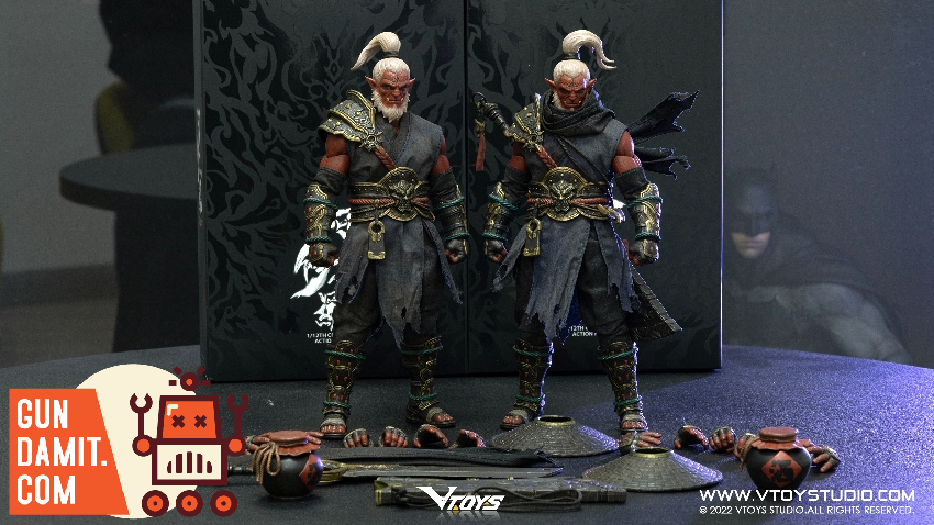 VToys Asura Red Demon full accessory spread with interchangeable hands and weapons VToys Asura Red Demon full accessory spread with interchangeable hands and weapons