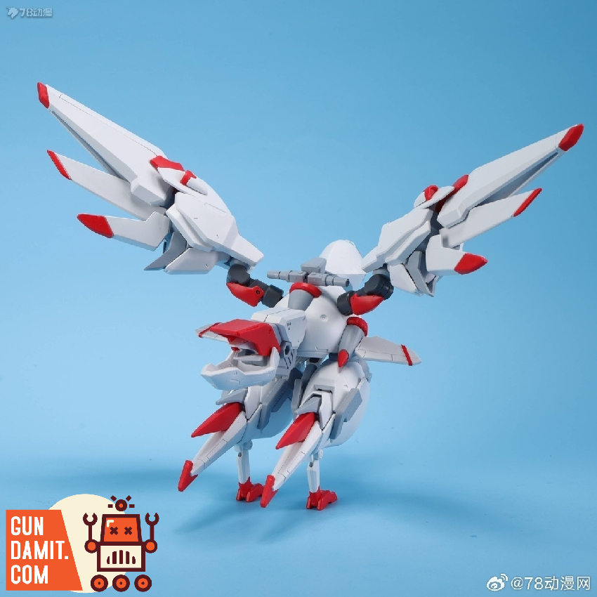 Big Firebird Kelly Janet white and red winged mecha unit standalone display without pilot Big Firebird Kelly Janet white and red winged mecha unit standalone display without pilot