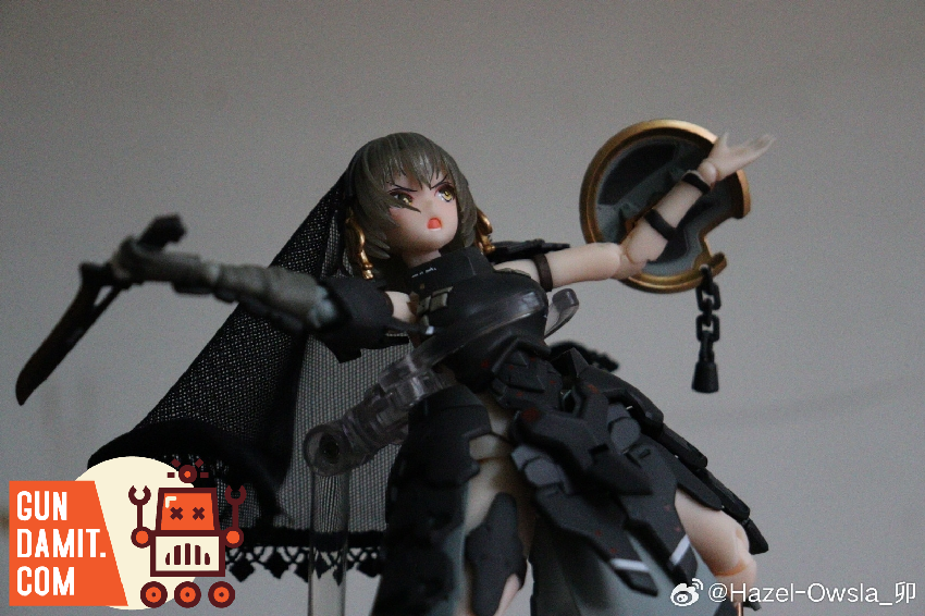 Front Armor Girl Victoria holding large weapon in action pose Front Armor Girl Victoria holding large weapon in action pose