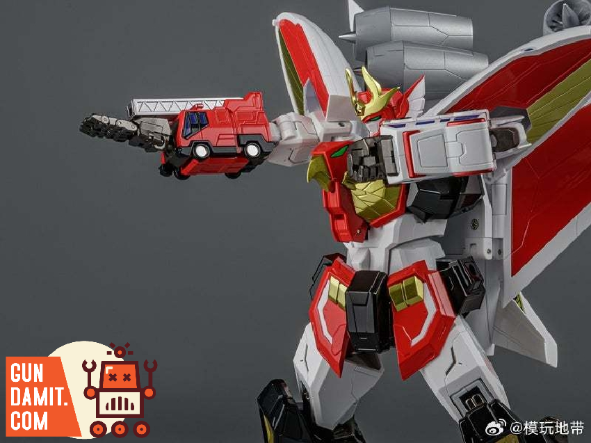 Brave Command Dagwon Fire Dagwon full body front view with flame sword Brave Command Dagwon Fire Dagwon full body front view with flame sword