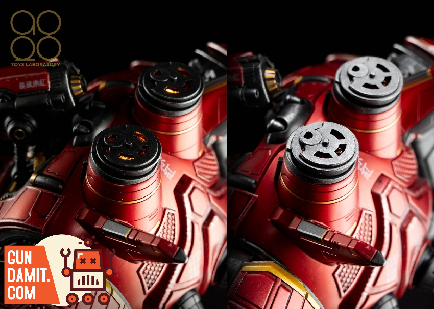 Back detail of Crimson Typhoon showing turbine exhaust ports and mechanical spine construction Back detail of Crimson Typhoon showing turbine exhaust ports and mechanical spine construction