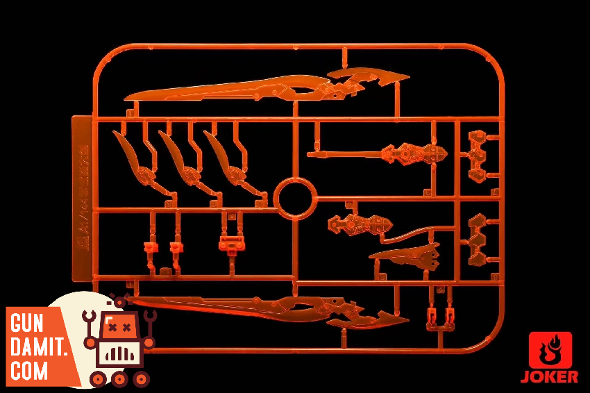 Fluorescent orange flame sword effect part for Gundam model front view Fluorescent orange flame sword effect part for Gundam model front view