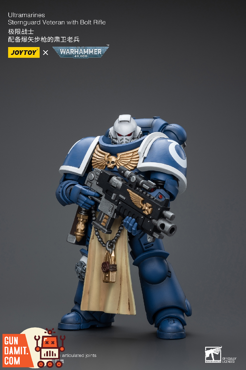 Sternguard Veteran Bolt Rifle side angle showing armor and weapon detail Sternguard Veteran Bolt Rifle side angle showing armor and weapon detail