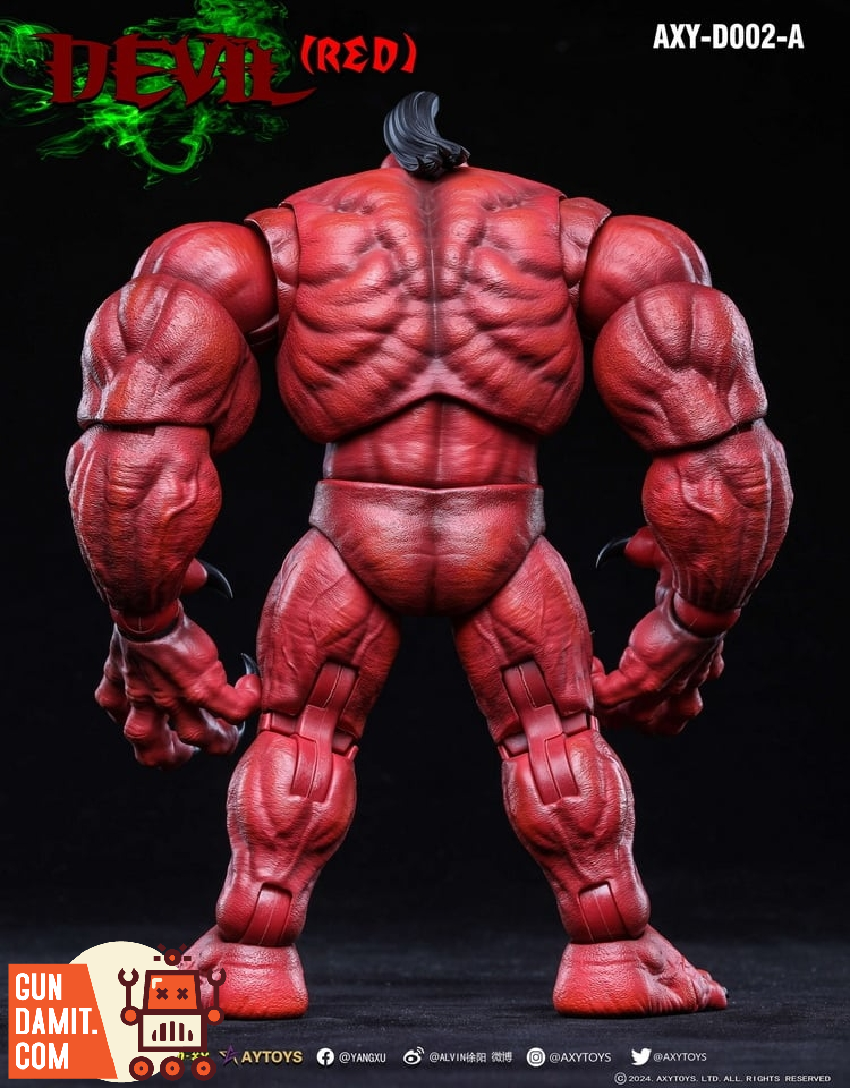 Axytoys Devil Red Normal rear view showing back muscle sculpt Axytoys Devil Red Normal rear view showing back muscle sculpt