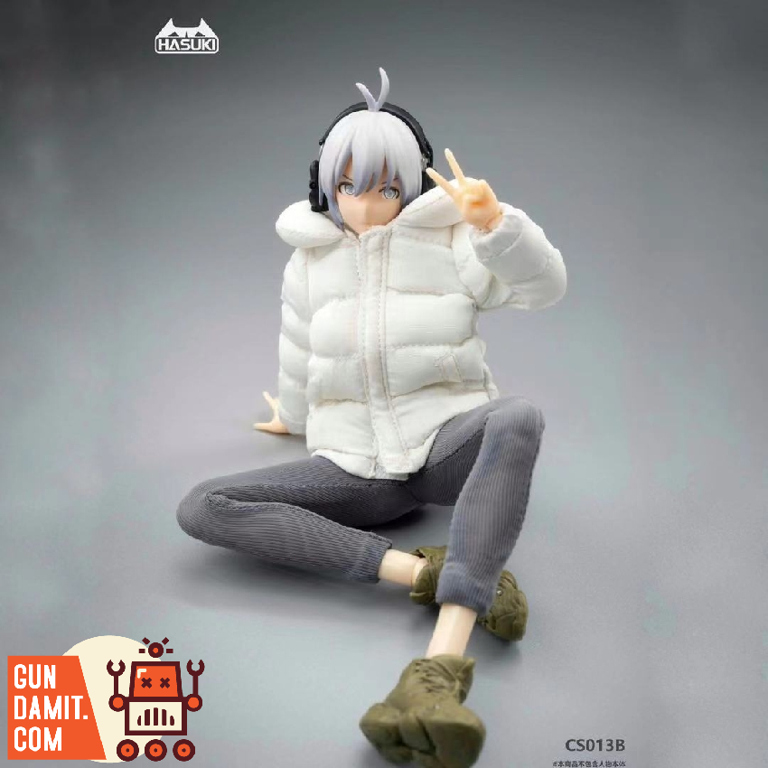 HASUKI 1/12 CS013B white down jacket set on figure front view HASUKI 1/12 CS013B white down jacket set on figure front view