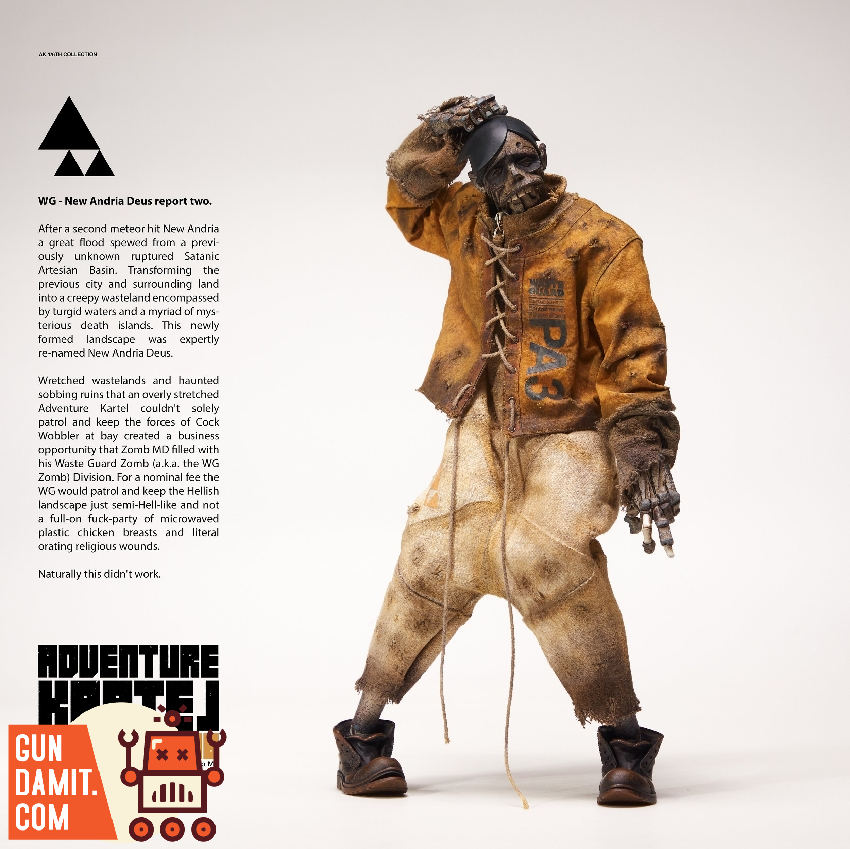 Zomb Waste Guard side view with weathered outfit detail Zomb Waste Guard side view with weathered outfit detail