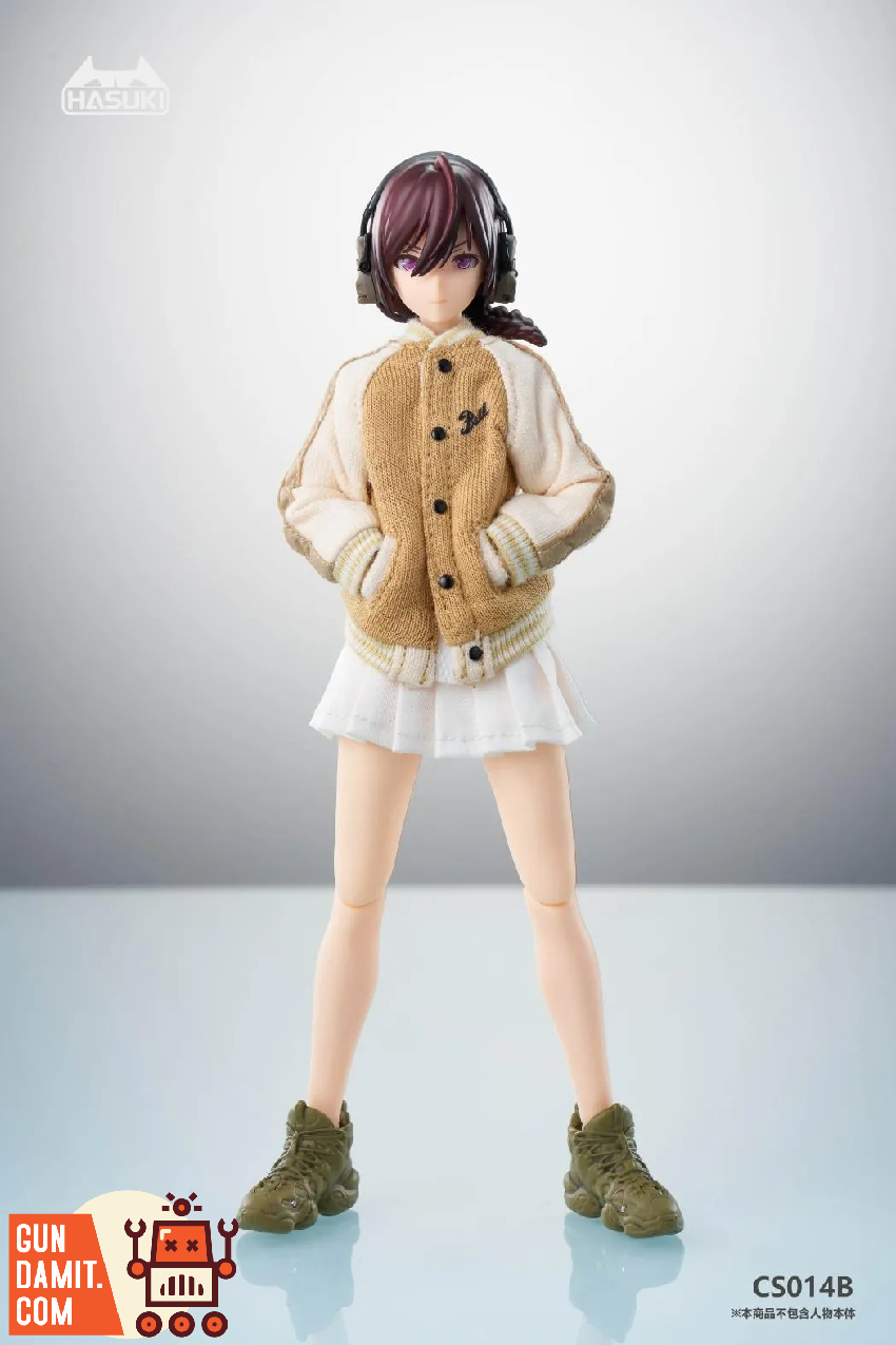 HASUKI CS014B brown baseball jersey and mini skirt on figure HASUKI CS014B brown baseball jersey and mini skirt on figure