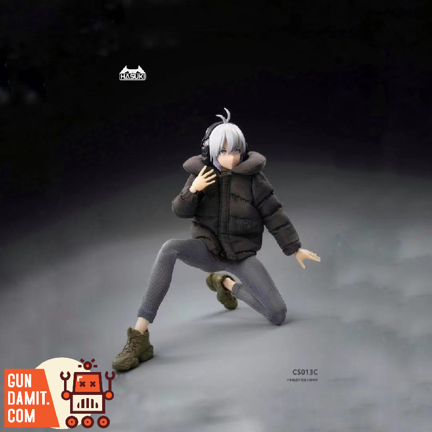 HASUKI 1/12 CS013C brown down jacket set on figure front view HASUKI 1/12 CS013C brown down jacket set on figure front view