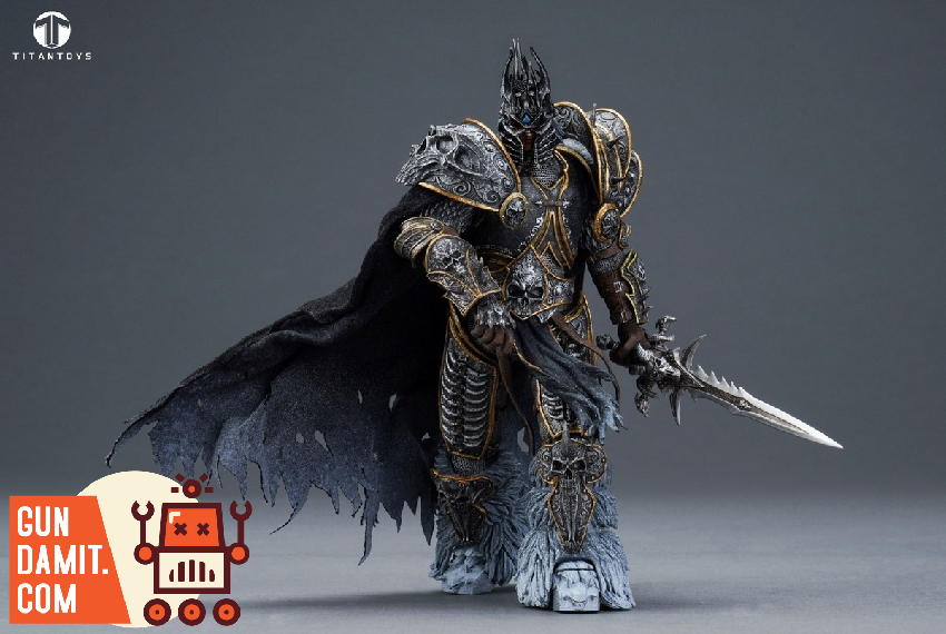 TITAN Toys Frost Knight figure side view showing armor and cape detail TITAN Toys Frost Knight figure side view showing armor and cape detail