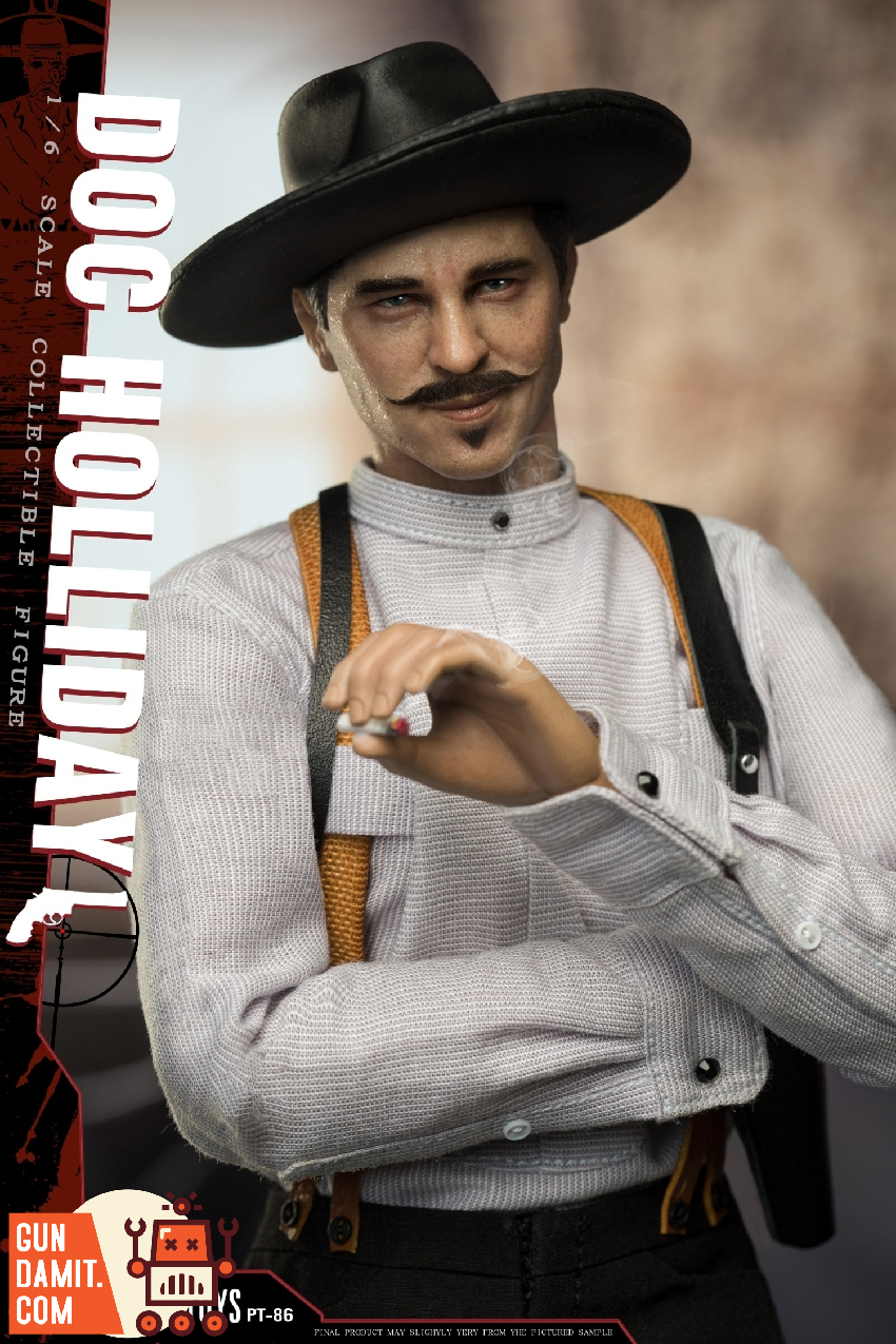 Doc Holliday SP86 figure close-up with suspenders and cigar Doc Holliday SP86 figure close-up with suspenders and cigar