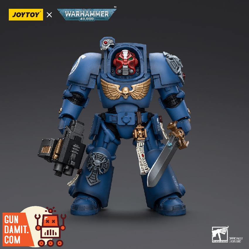 JoyToy 1/18 Ultramarines Terminator Sergeant dynamic pose JoyToy 1/18 Ultramarines Terminator Sergeant dynamic pose