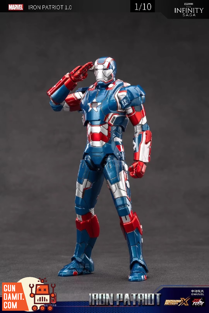 ZT Toys War Machine Iron Patriot standing salute pose ZT Toys War Machine Iron Patriot standing salute pose